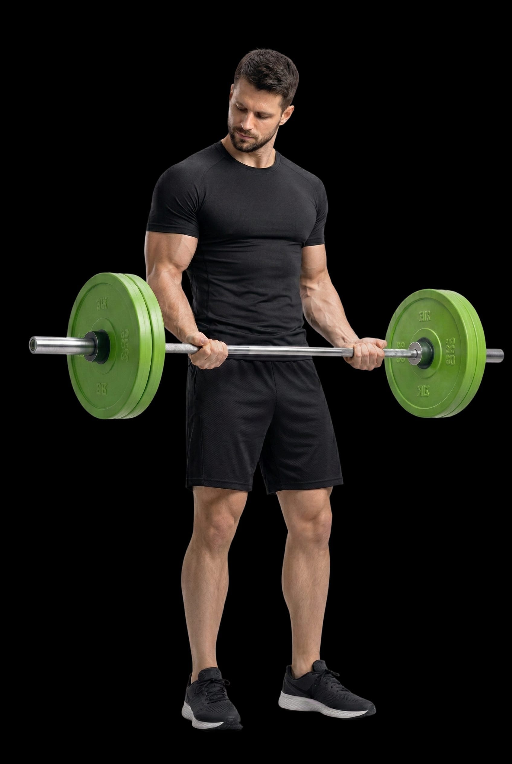 Athlete lifting barbell