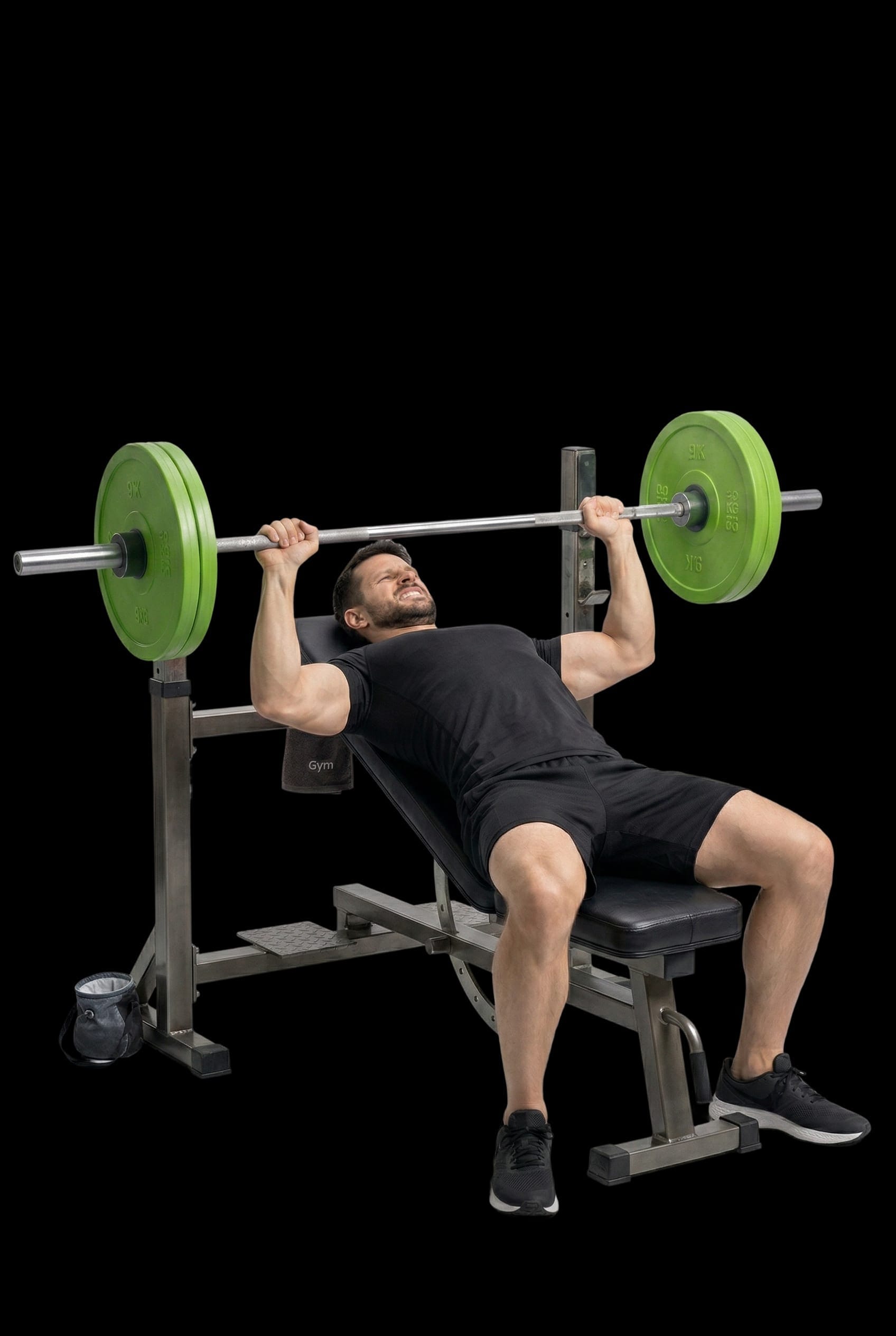 Athlete bench pressing