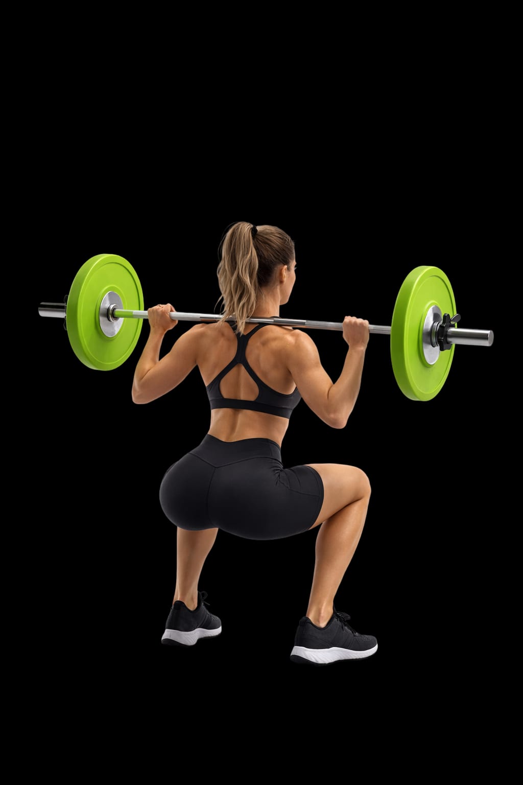 Athlete squatting with progress tracking